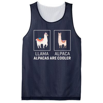 Llama Vs Alpaca, Alpacas Are Cooler - Funny Alpaca Lover Mesh Reversible Basketball Jersey Tank