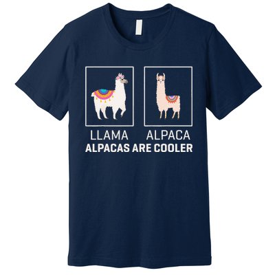 Llama Vs Alpaca, Alpacas Are Cooler - Funny Alpaca Lover Premium T-Shirt