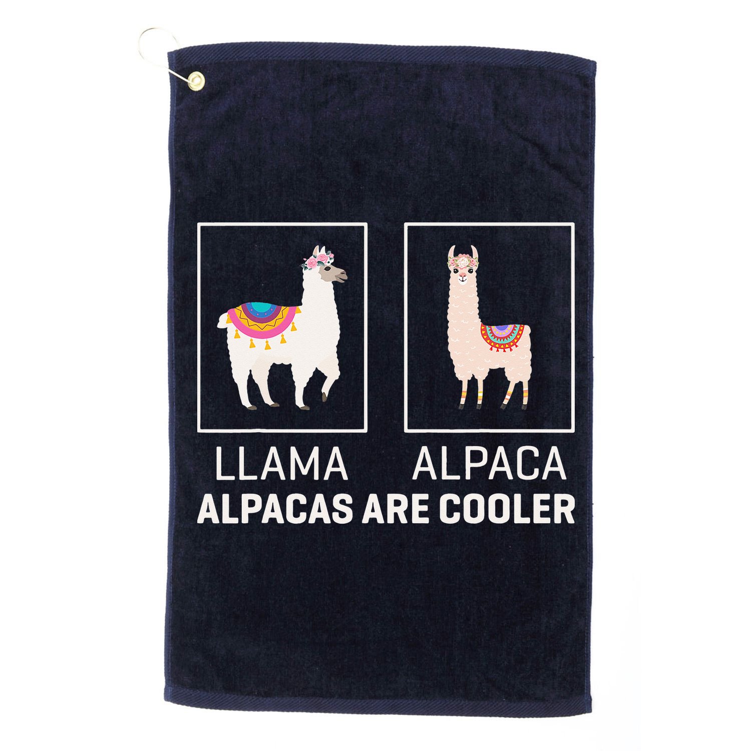 Llama Vs Alpaca, Alpacas Are Cooler - Funny Alpaca Lover Golf Towel