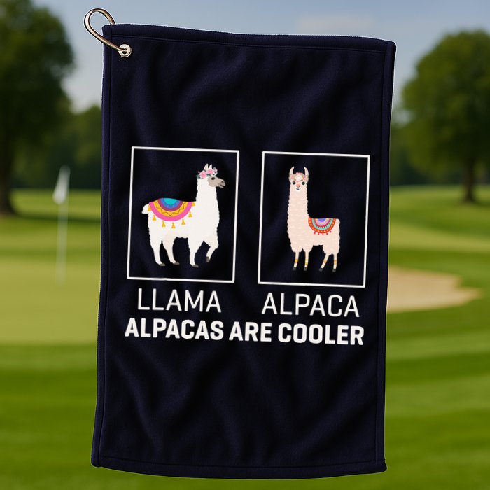 Llama Vs Alpaca, Alpacas Are Cooler - Funny Alpaca Lover Golf Towel