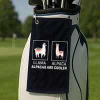 Llama Vs Alpaca, Alpacas Are Cooler - Funny Alpaca Lover Golf Towel