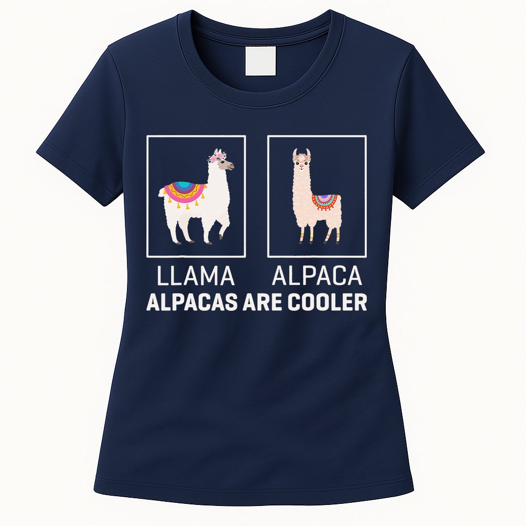 Llama Vs Alpaca, Alpacas Are Cooler - Funny Alpaca Lover Womens T-Shirt