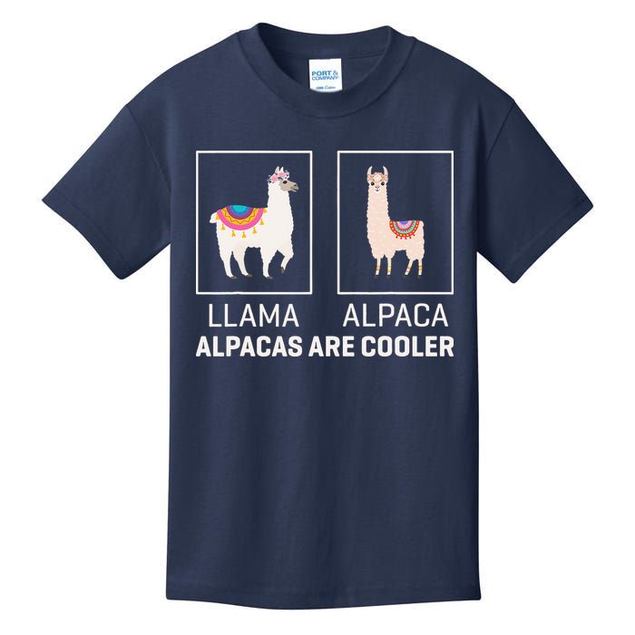 Llama Vs Alpaca, Alpacas Are Cooler - Funny Alpaca Lover Kids T-Shirt