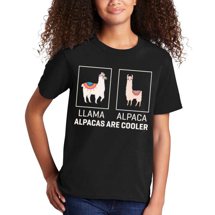 Llama Vs Alpaca, Alpacas Are Cooler - Funny Alpaca Lover Kids T-Shirt