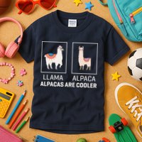 Llama Vs Alpaca, Alpacas Are Cooler - Funny Alpaca Lover Kids T-Shirt