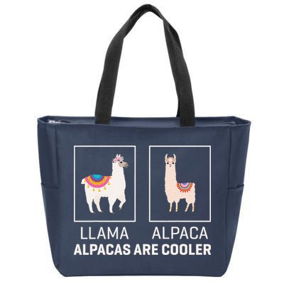 Llama Vs Alpaca, Alpacas Are Cooler - Funny Alpaca Lover Zip Tote Bag