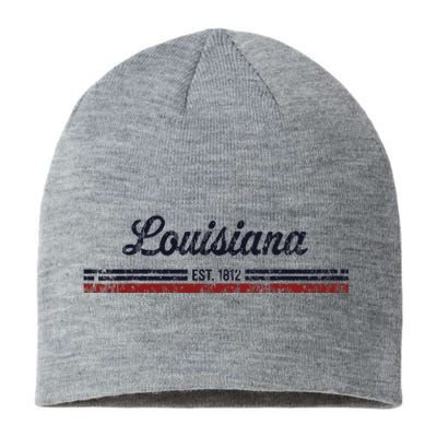 Louisiana Vintage American Flag Retro Design Sustainable Beanie