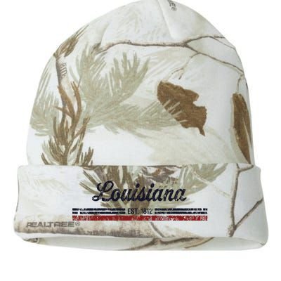 Louisiana Vintage American Flag Retro Design Kati Licensed 12" Camo Beanie