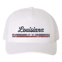 Louisiana Vintage American Flag Retro Design Yupoong Adult 5-Panel Trucker Hat