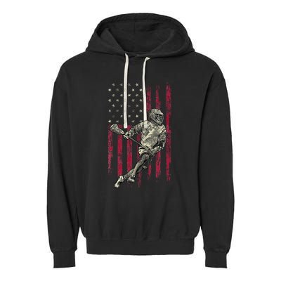 Lacrosse Vintage American Flag Garment-Dyed Fleece Hoodie