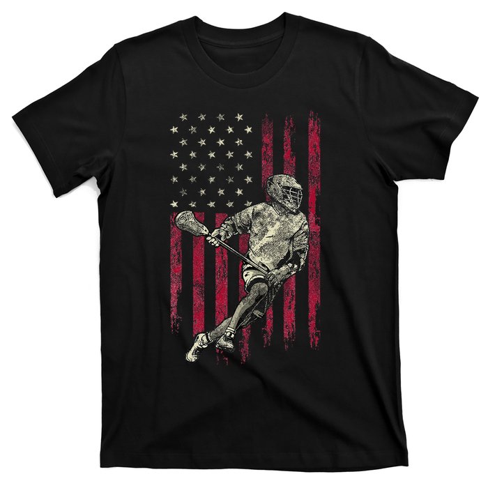 Lacrosse Vintage American Flag T-Shirt