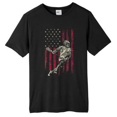 Lacrosse Vintage American Flag Tall Fusion ChromaSoft Performance T-Shirt