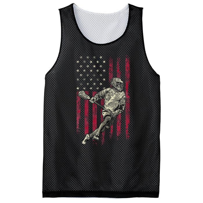 Lacrosse Vintage American Flag Mesh Reversible Basketball Jersey Tank