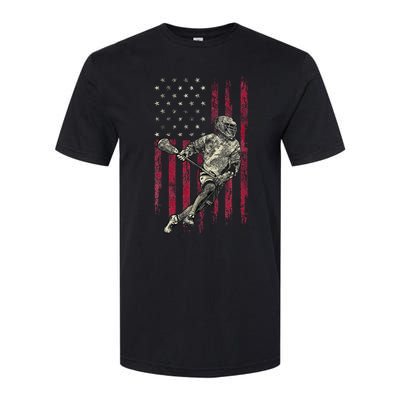 Lacrosse Vintage American Flag Softstyle CVC T-Shirt