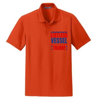 Listless Vessel And Proud Of It 2024 USA Flag Pro Trump Dry Zone Grid Polo