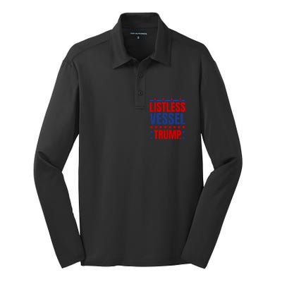 Listless Vessel And Proud Of It 2024 USA Flag Pro Trump Silk Touch Performance Long Sleeve Polo