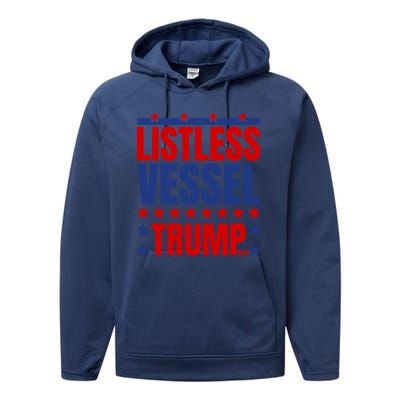 Listless Vessel And Proud Of It 2024 USA Flag Pro Trump Performance Fleece Hoodie