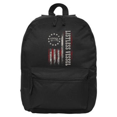 Listless Vessel And Proud Of It 2024 USA Flag Pro Trump 16 in Basic Backpack