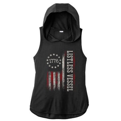 Listless Vessel And Proud Of It 2024 USA Flag Pro Trump Ladies PosiCharge Tri-Blend Wicking Draft Hoodie Tank