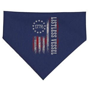 Listless Vessel And Proud Of It 2024 USA Flag Pro Trump USA-Made Doggie Bandana