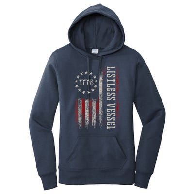 Listless Vessel And Proud Of It 2024 USA Flag Pro Trump Women's Pullover Hoodie