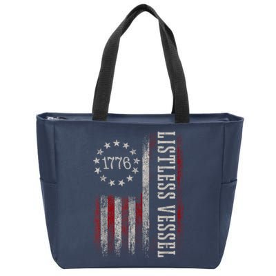 Listless Vessel And Proud Of It 2024 USA Flag Pro Trump Zip Tote Bag