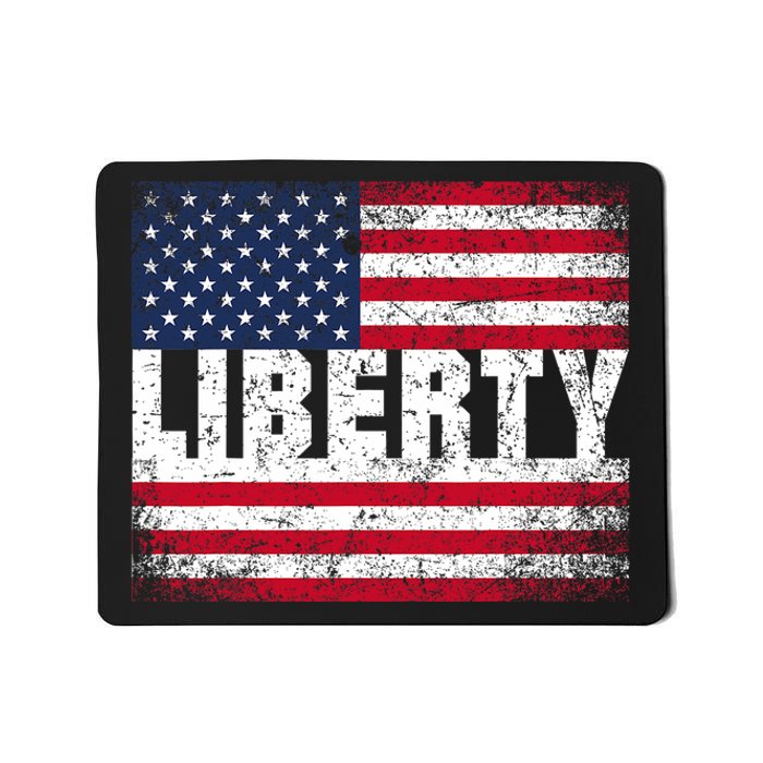 Liberty Vintage American Flag Patriotic 4th Of July Mousepad