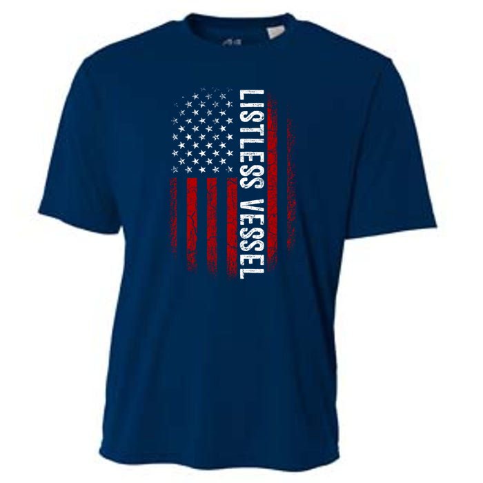 Listless Vessel And Proud Of It 2024 USA Flag Pro Trump Cooling Performance Crew T-Shirt