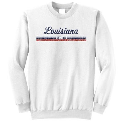 Louisiana Vintage American Flag Retro Design Sweatshirt