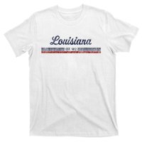 Louisiana Vintage American Flag Retro Design T-Shirt