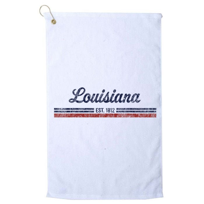 Louisiana Vintage American Flag Retro Design Platinum Collection Golf Towel