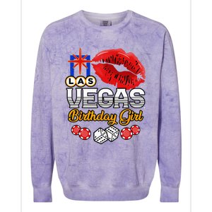 Las Vegas Birthday Girl Casino Trip Party Colorblast Crewneck Sweatshirt