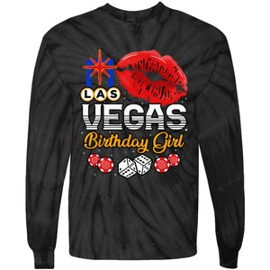 Las Vegas Birthday Girl Casino Trip Party Tie-Dye Long Sleeve Shirt