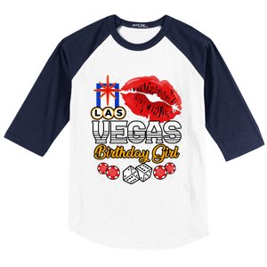 Las Vegas Birthday Girl Casino Trip Party Baseball Sleeve Shirt