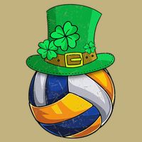 Leprechaun Volleyball Ball Net Shamrocks Saint PatrickS Day Button