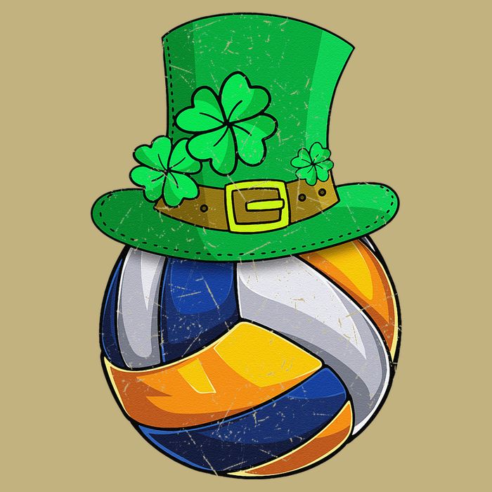 Leprechaun Volleyball Ball Net Shamrocks Saint PatrickS Day Button