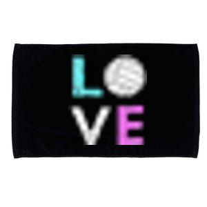 Love Volleyball Best Fun Birthday Gift Microfiber Hand Towel