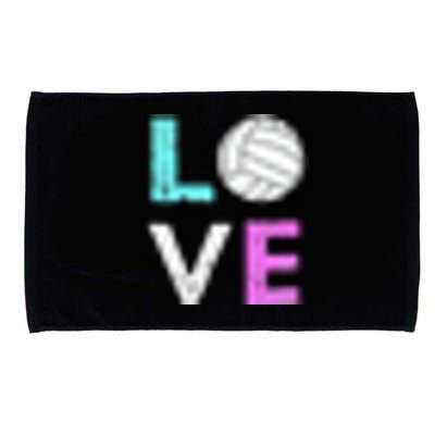 Love Volleyball Best Fun Birthday Gift Microfiber Hand Towel