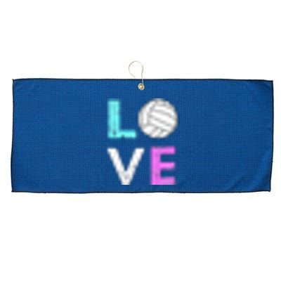 Love Volleyball Best Fun Birthday Gift Large Microfiber Waffle Golf Towel