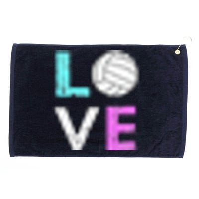 Love Volleyball Best Fun Birthday Gift Grommeted Golf Towel