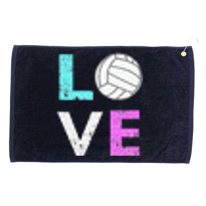 Love Volleyball Best Fun Birthday Gift Grommeted Golf Towel