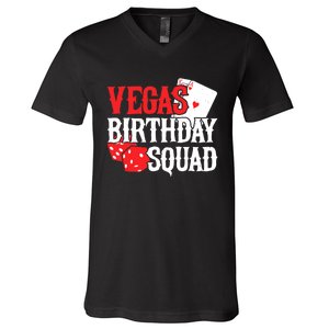 Las Vegas Birthday - Party in Vegas - Vegas Birthday Squad V-Neck T-Shirt