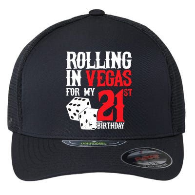 Las Vegas Birthday Party - Rolling in Vegas - 21st Birthday Flexfit Unipanel Trucker Cap