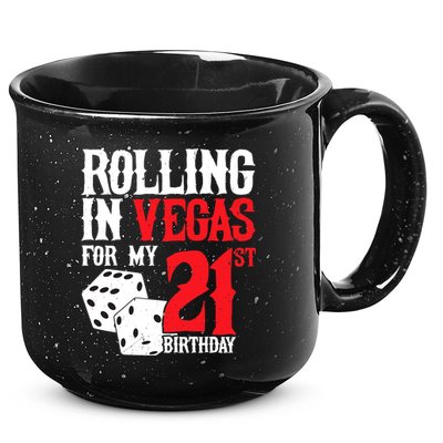 Las Vegas Birthday Party - Rolling in Vegas - 21st Birthday 15oz Campfire Ceramic Mug