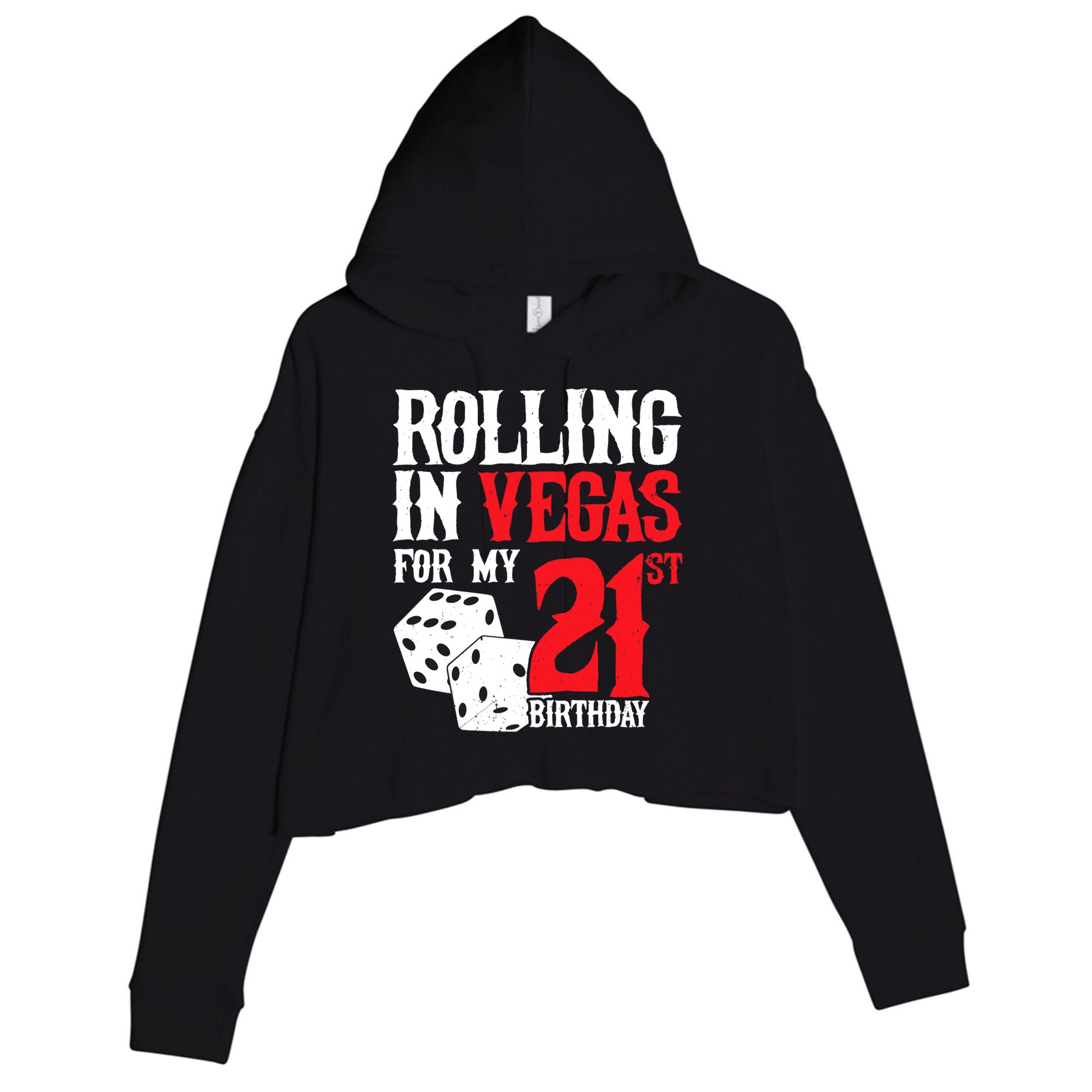 Las Vegas Birthday Party - Rolling in Vegas - 21st Birthday Crop Fleece Hoodie