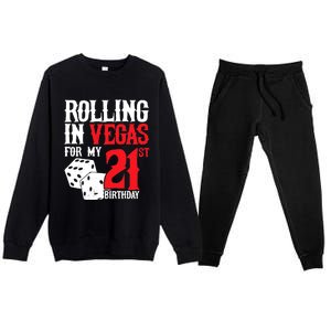 Las Vegas Birthday Party - Rolling in Vegas - 21st Birthday Premium Crewneck Sweatsuit Set