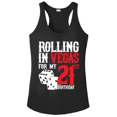 Las Vegas Birthday Party - Rolling in Vegas - 21st Birthday Ladies PosiCharge Competitor Racerback Tank