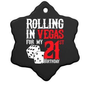 Las Vegas Birthday Party - Rolling in Vegas - 21st Birthday Ceramic Star Ornament