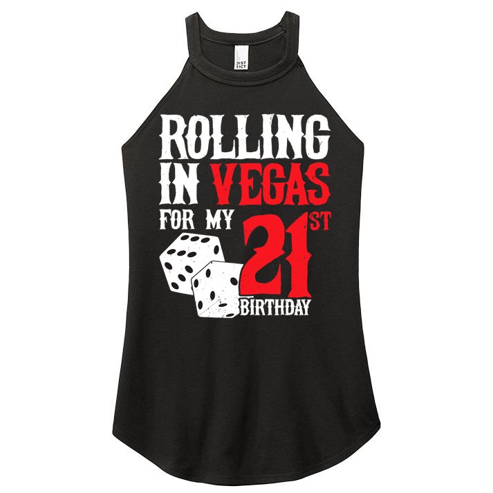 Las Vegas Birthday Party - Rolling in Vegas - 21st Birthday Women's Perfect Tri Rocker Tank