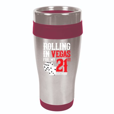 Las Vegas Birthday Party - Rolling in Vegas - 21st Birthday 16oz Travel Tumbler